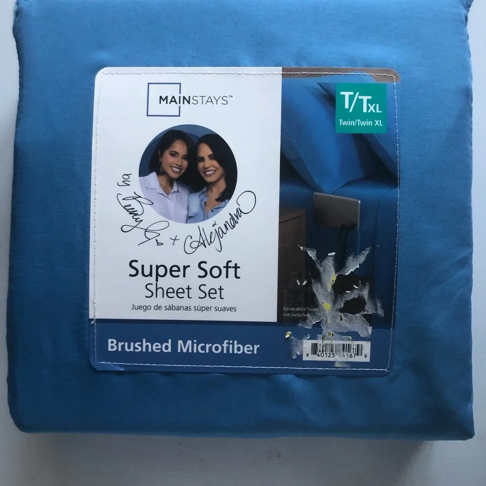 Mainstays Brushed Microfiber Sheet Set - Blue